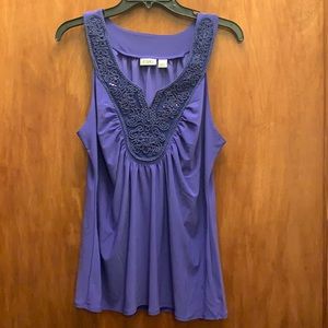 NWT CATO Purple Dressy Sleeveless Top - Size Large